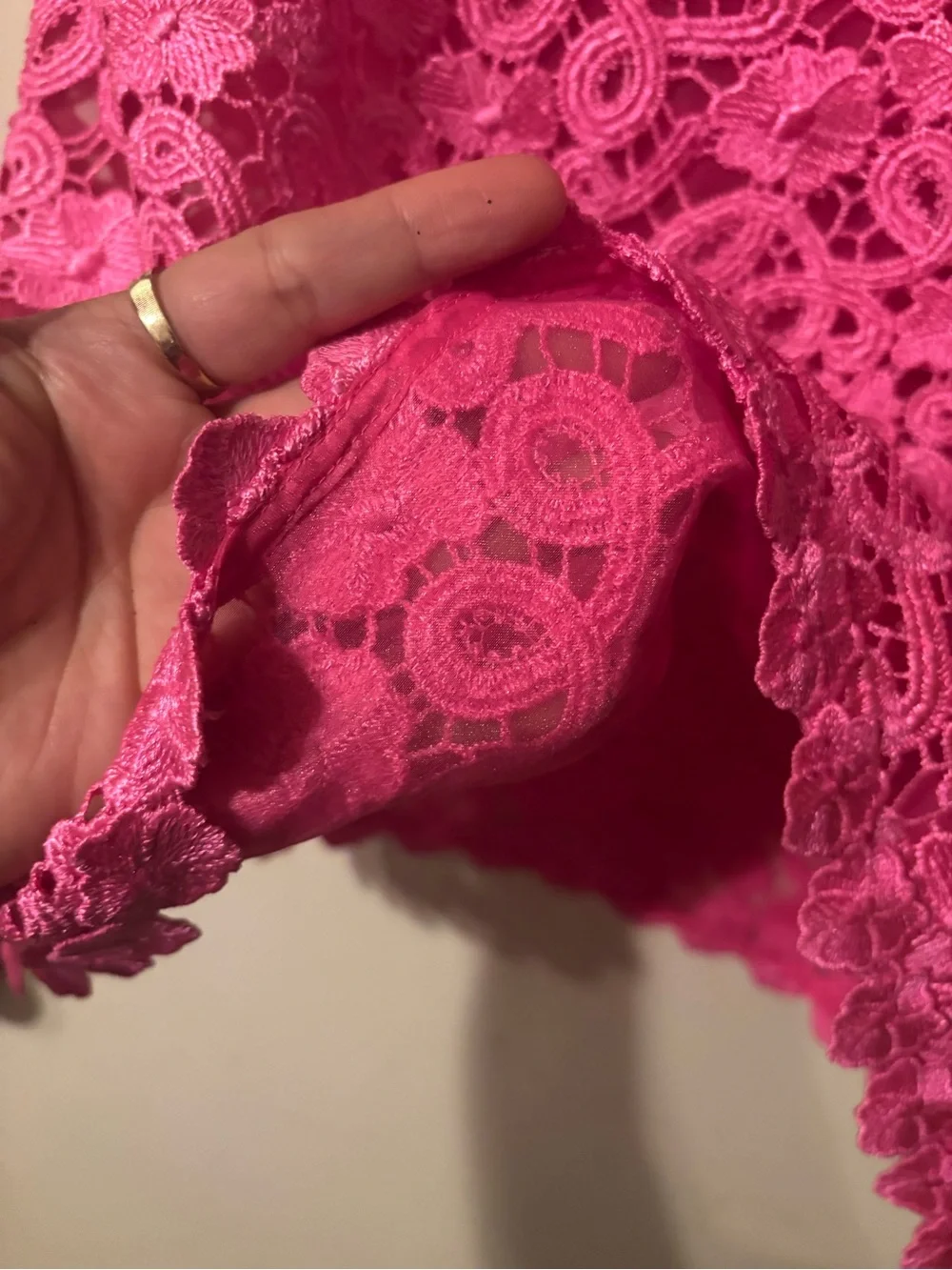 kate spade Hot Pink Floral Lace Short Sleeve Blouse